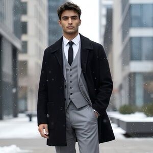 Baracuta Men’s Premium L Overcoat Wool Nylon Recycled Cashmere Made in Bulgaria